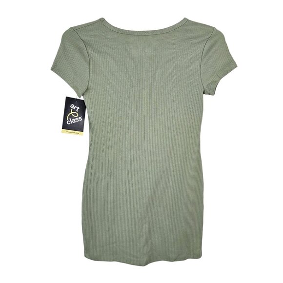 Art Class Girls Ribbed Dress Light Green Decorative Button-Front Size Small 6/7 - Picture 3 of 8